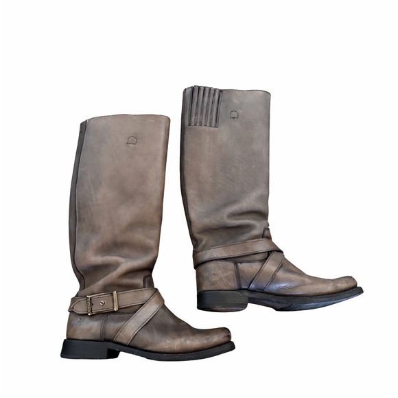 Frye Shoes - Frye Harness Tall Boots Brown Distressed Leather Women’s 8.5